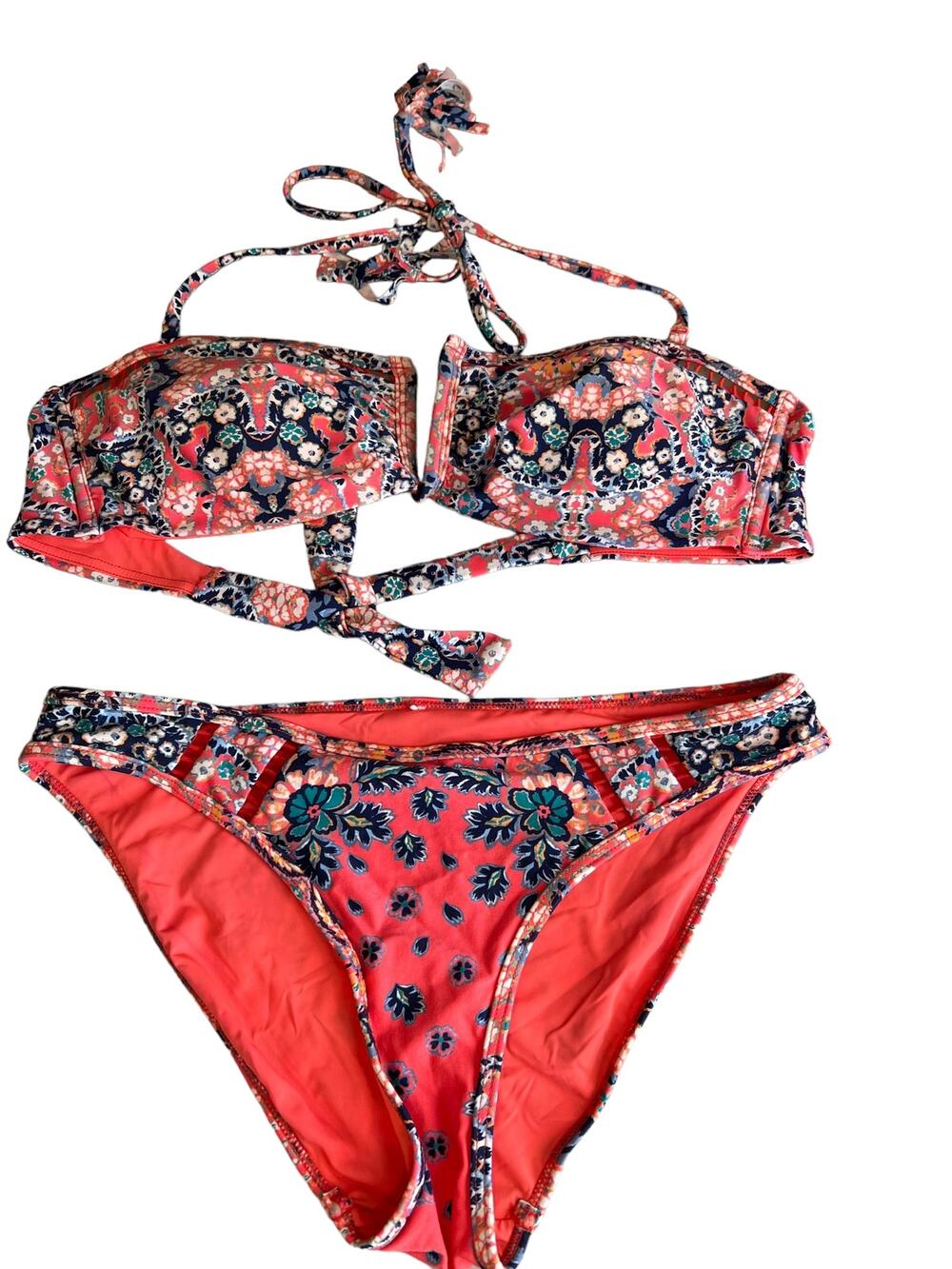 Red Carter Coral Floral Print Two Piece Bikini 6